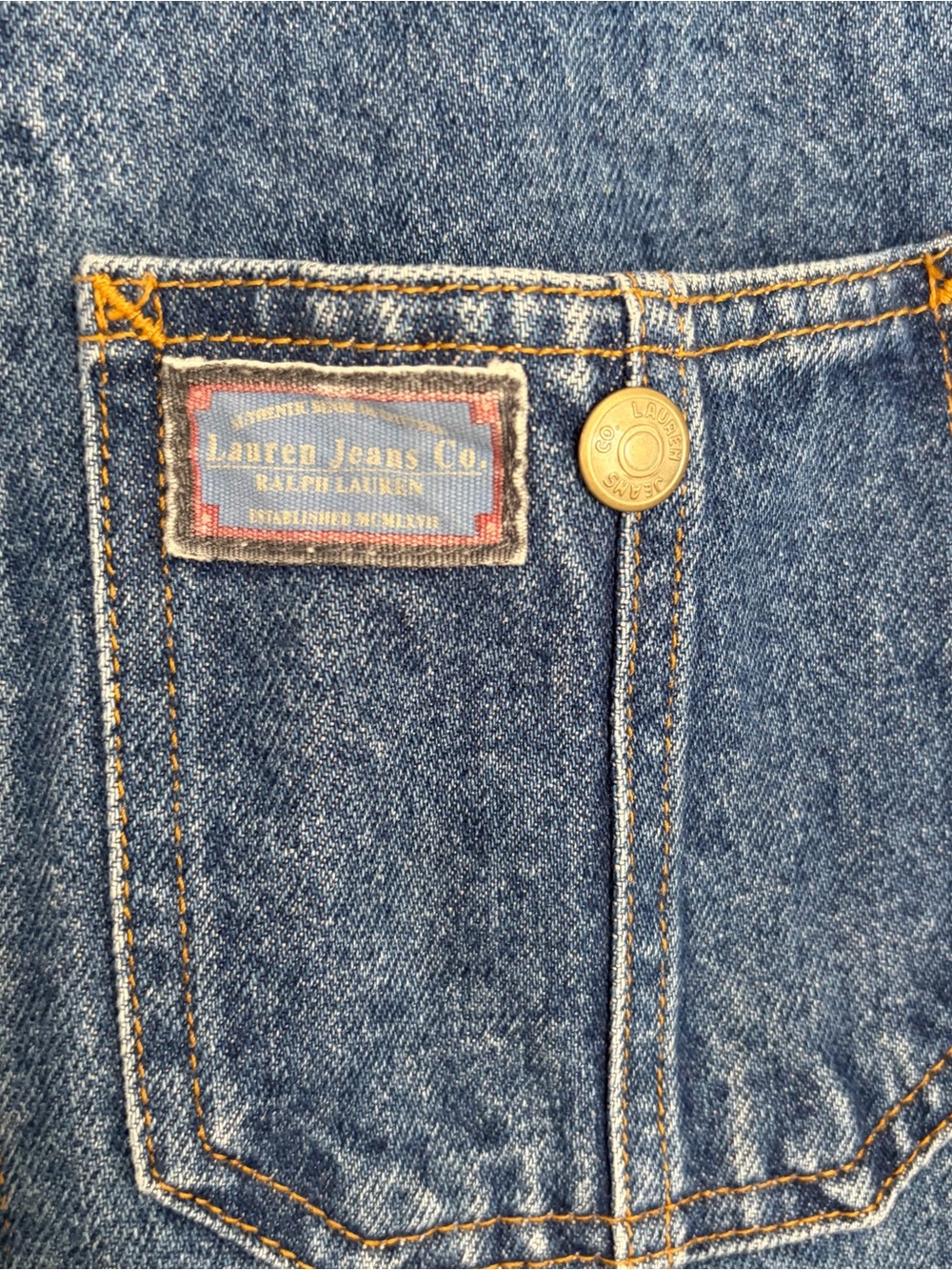 Vintage 90s Women’s Lauren Jeans Co Denim Chore Jacket Medium Utility Barn Coat - Picture 2 of 10